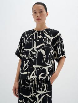 InWear Pailey Abstract Print Top, Black/Multi, Black/Multi