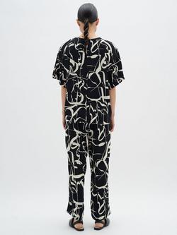 InWear Pailey Abstract Print Top, Black/Multi - view 2, Black/Multi