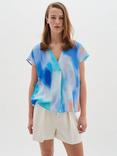 InWear Tedra Abstract Print Top, Multi, Mid Blue