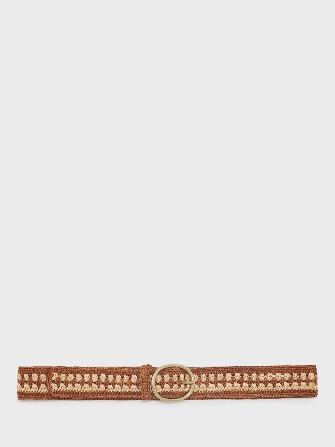 Gerard Darel Paloma Raffia Belt, Cognac