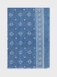 Gerard Darel Omara Geometric Pure Linen Scarf, Blue