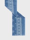 Gerard Darel Omara Geometric Pure Linen Scarf, Blue