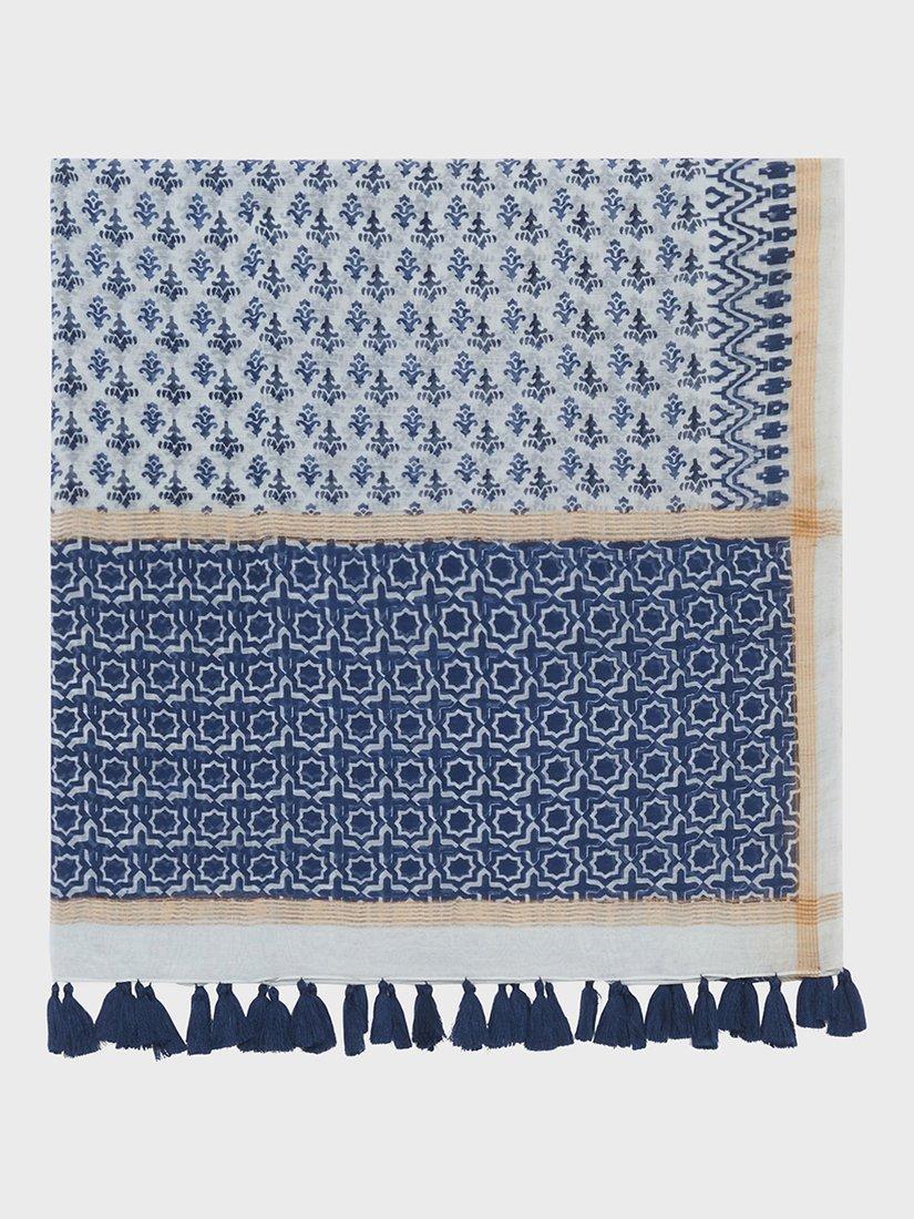 Product image 1 of 2, which shows Gerard Darel Olwen Geometric Scarf, Blue/Brown