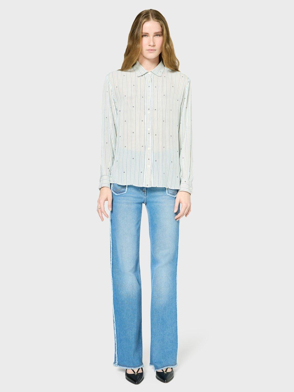 Product image 3 of 6, which shows Gerard Darel Clyde Stripe Shirt, Blue Sky, 6