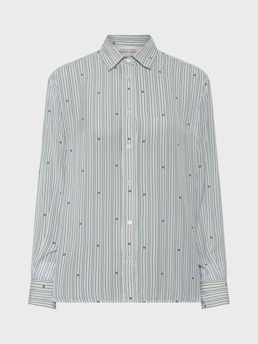 Product image 4 of 6, which shows Gerard Darel Clyde Stripe Shirt, Blue Sky, 6