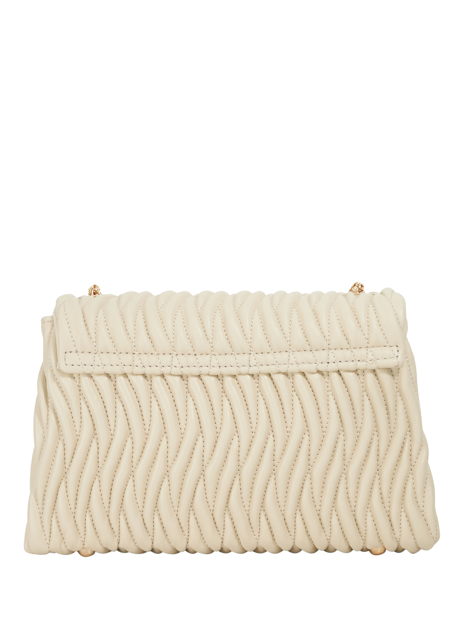 Product image 2 of 6, which shows Dune Darling Leather Quilted Cross Body Bag, Ecru