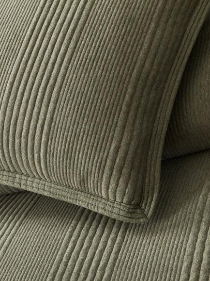 west elm Organic Cotton Cloud Jersey Textured Bedding - view 2, Dark Olive