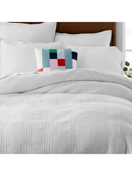 west elm Organic Cotton Cloud Jersey Textured Bedding, Light Grey