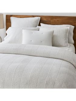 west elm Organic Cotton Cloud Jersey Textured Bedding - view 2, Light Grey