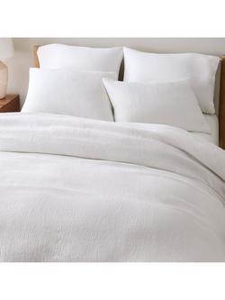 west elm Cotton Blend Matelasse Textured Bedding containing TENCEL™ Lyocell - view 2, White
