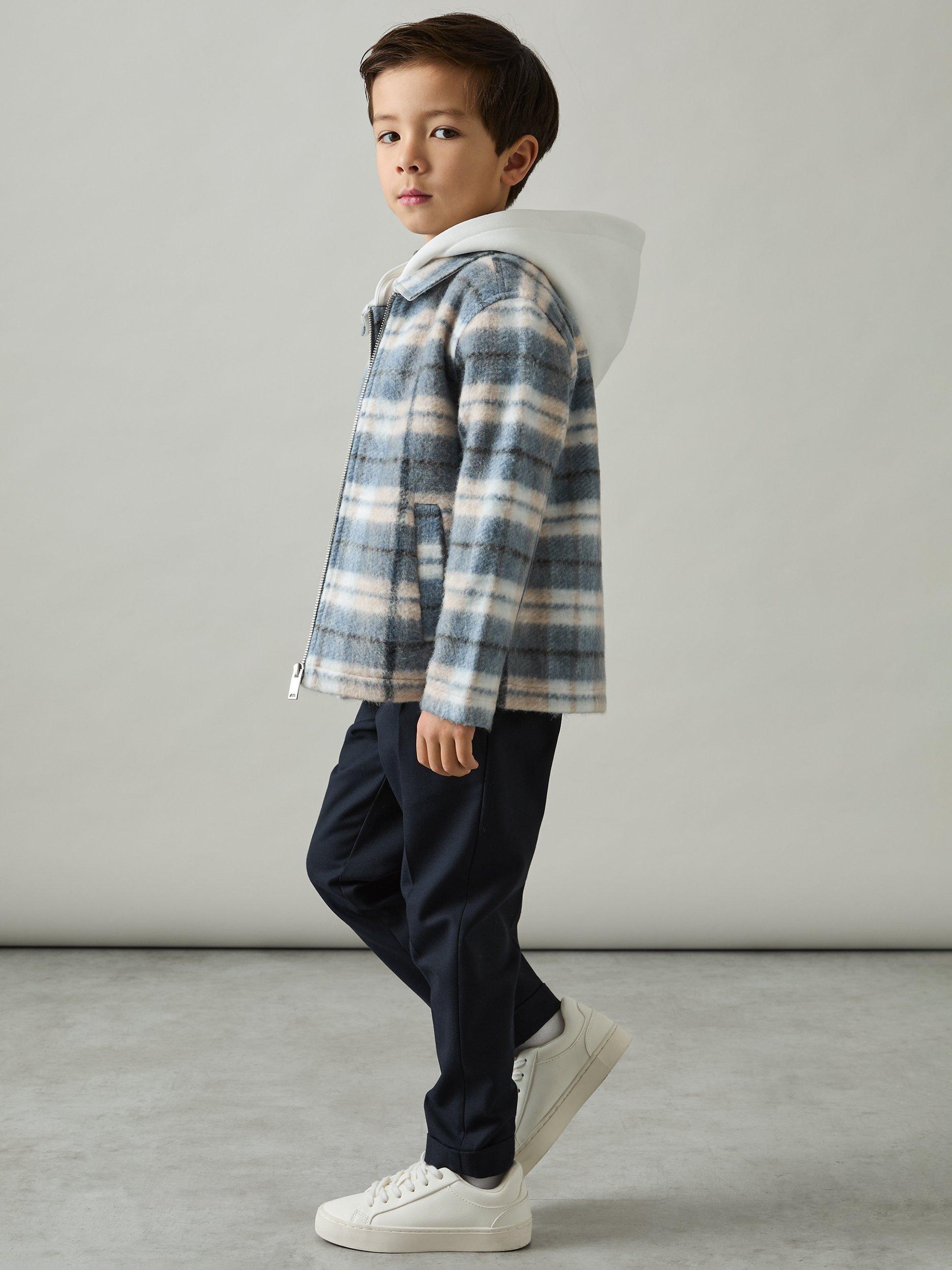 Product image 2 of 4, which shows Reiss Kids' Ostler Over Shirt, Blue/Multi, 6-7 years