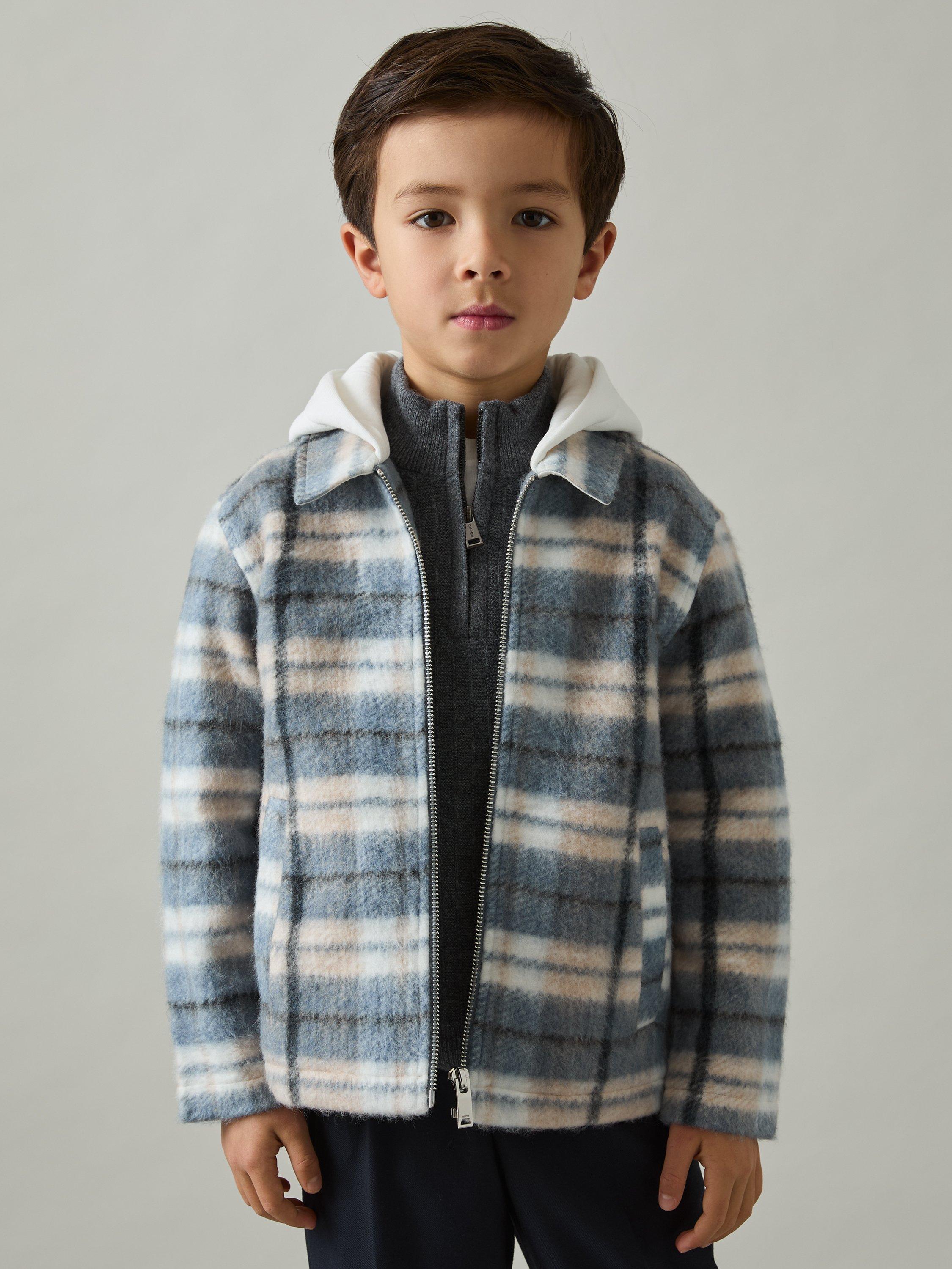 Product image 3 of 4, which shows Reiss Kids' Ostler Over Shirt, Blue/Multi, 6-7 years