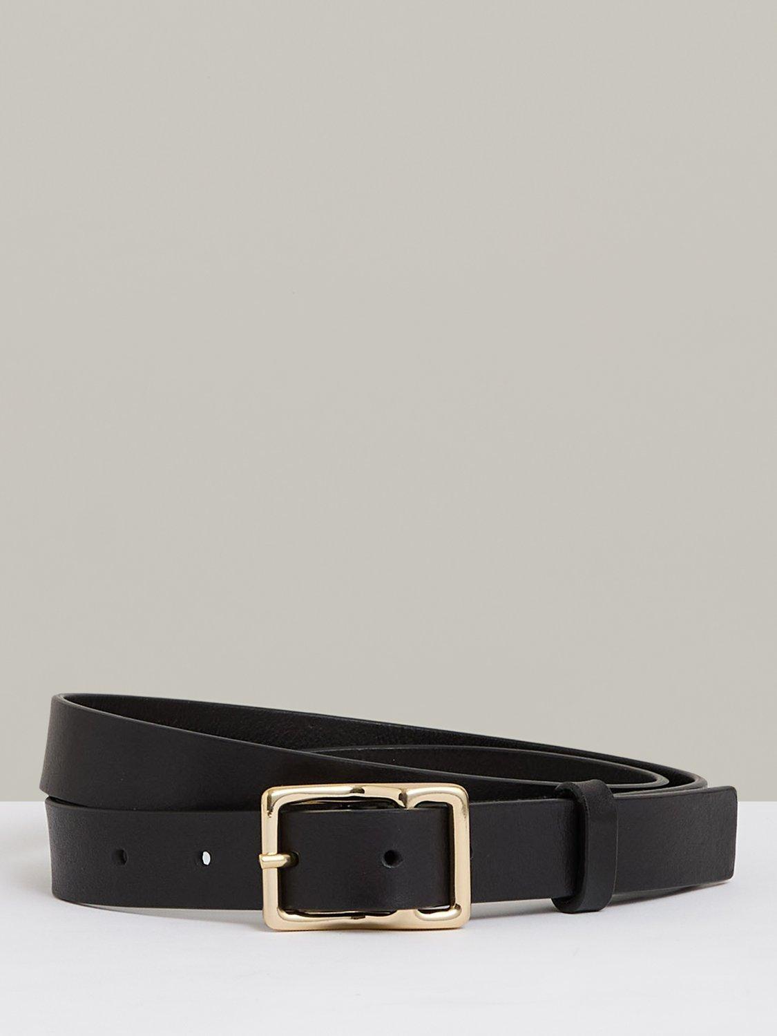 Product image 1 of 4, which shows Reiss Mateo Leather Belt, Black, 32R