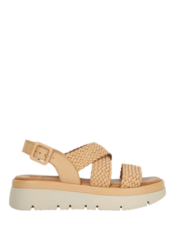 Dune London Lorro Woven Leather Flatform Sandals, Camel