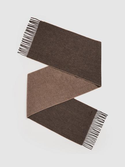 Reiss Picton Wool Cashmere Fringed Scarf, Taupe