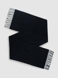 Reiss Picton Wool Cashmere Fringed Scarf, Navy