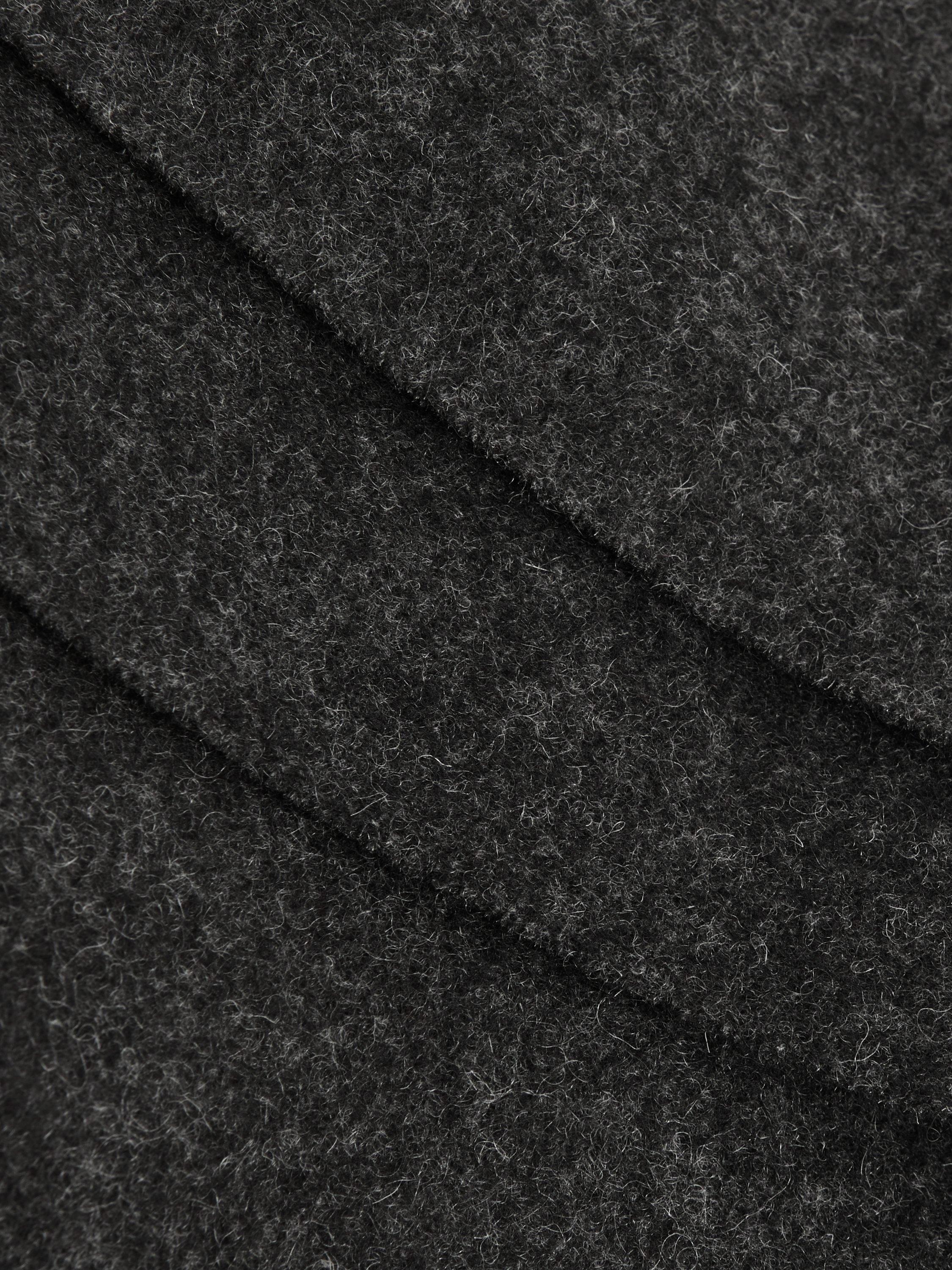 Product image 4 of 4, which shows Reiss Picton Wool Cashmere Fringed Scarf, Charcoal, One Size