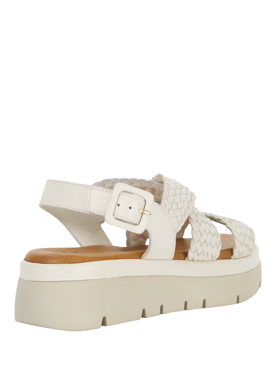 Product image 4 of 5, which shows Dune London Lorro Woven Leather Flatform Sandals, White, EU36