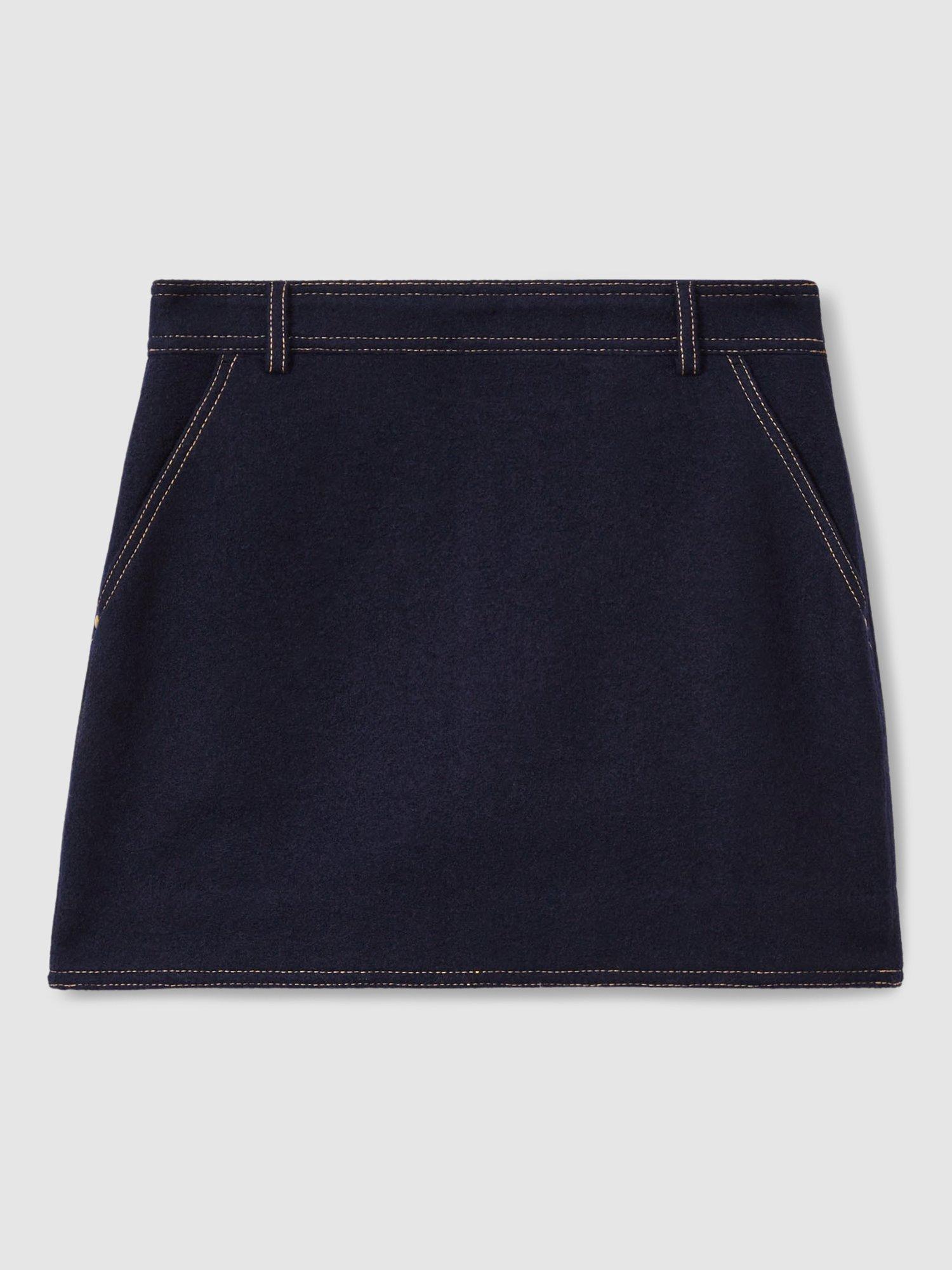 【海外限定】REISSウールスカート☆Elise Wool Rich Mini Skirt, Reiss Elise Wool Rich Mini Skirt, Navy