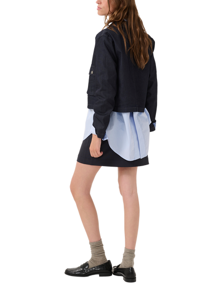 MY ESSENTIAL WARDROBE Tenna Boxy Denim Jacket, Dark Blue - view 2, Dark Blue