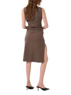 MY ESSENTIAL WARDROBE Sora Fitted Sleeveless Dress, Mid Brown - view 2, Mid Brown