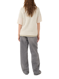 MY ESSENTIAL WARDROBE Lingo Knit Polo Shirt, Snow White - view 2, Snow White