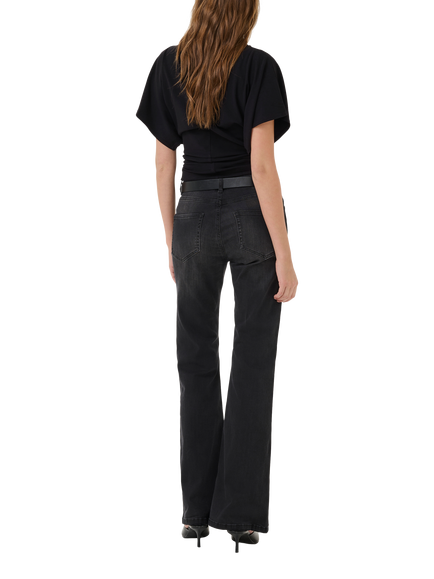 MY ESSENTIAL WARDROBE Nupti Gathered Waist T-Shirt Blouse - view 2, Black