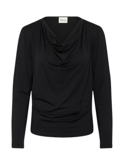 MY ESSENTIAL WARDROBE Vista Drape Top, Black