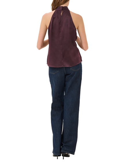 MY ESSENTIAL WARDROBE Estelle Halterneck Cami Top, Mid Brown - view 2, Mid Brown