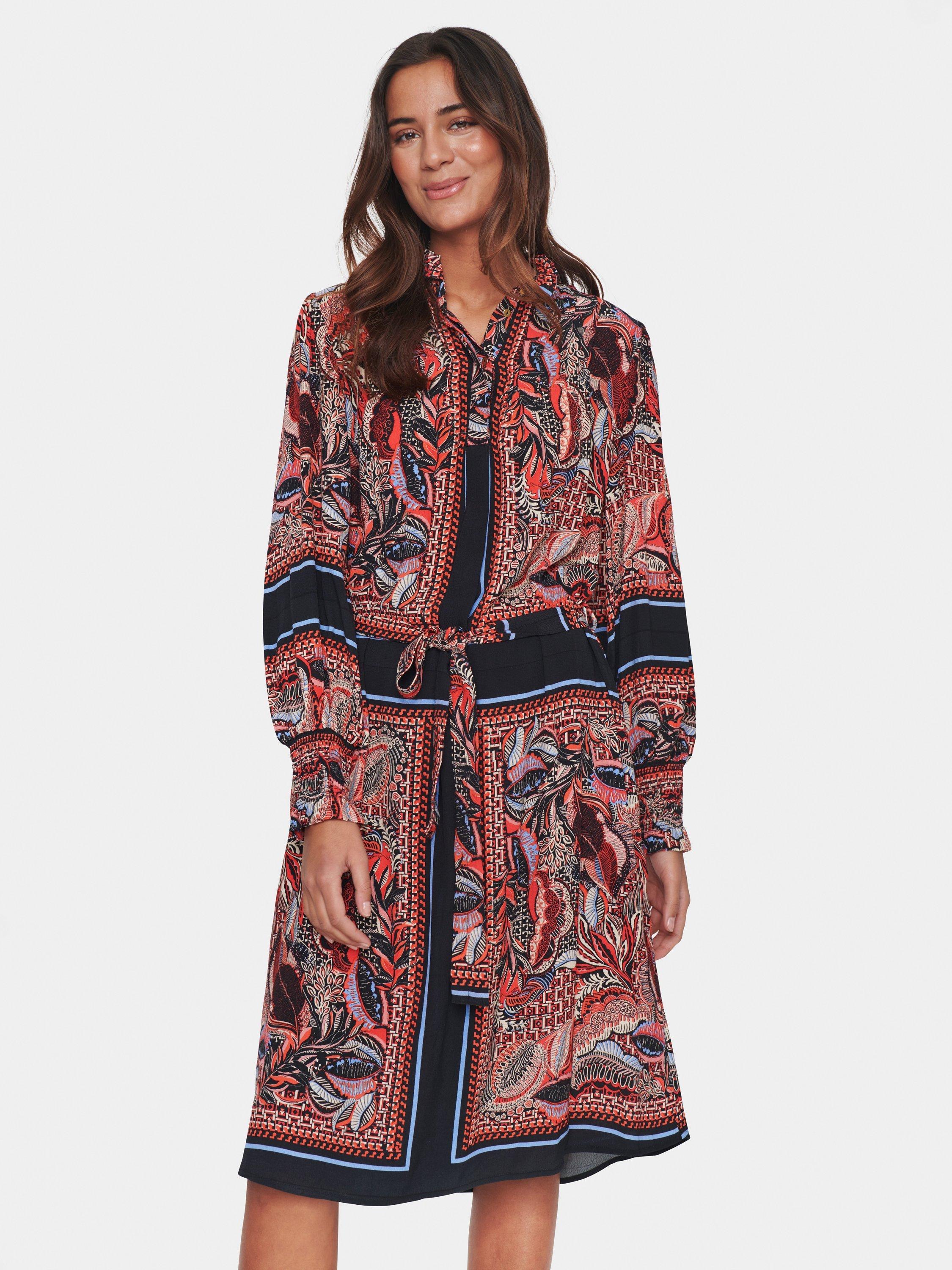 Product image 1 of 6, which shows Saint Tropez Claudette Paisley Midi Dress, Red/Multi, XS