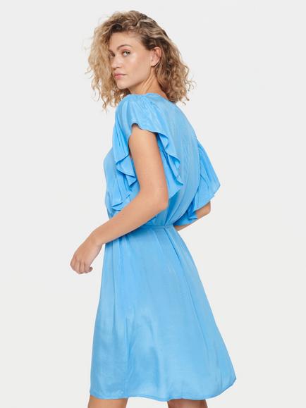 Saint Tropez Ubritt Ruffle Sleeve Dress - view 2, Azure Blue