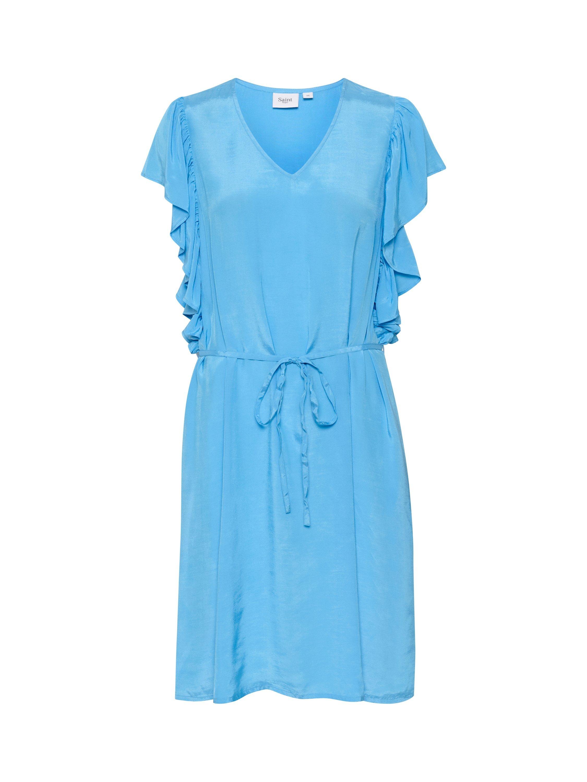 Product image 5 of 5, which shows Saint Tropez Ubritt Ruffle Sleeve Dress, Azure Blue, XS