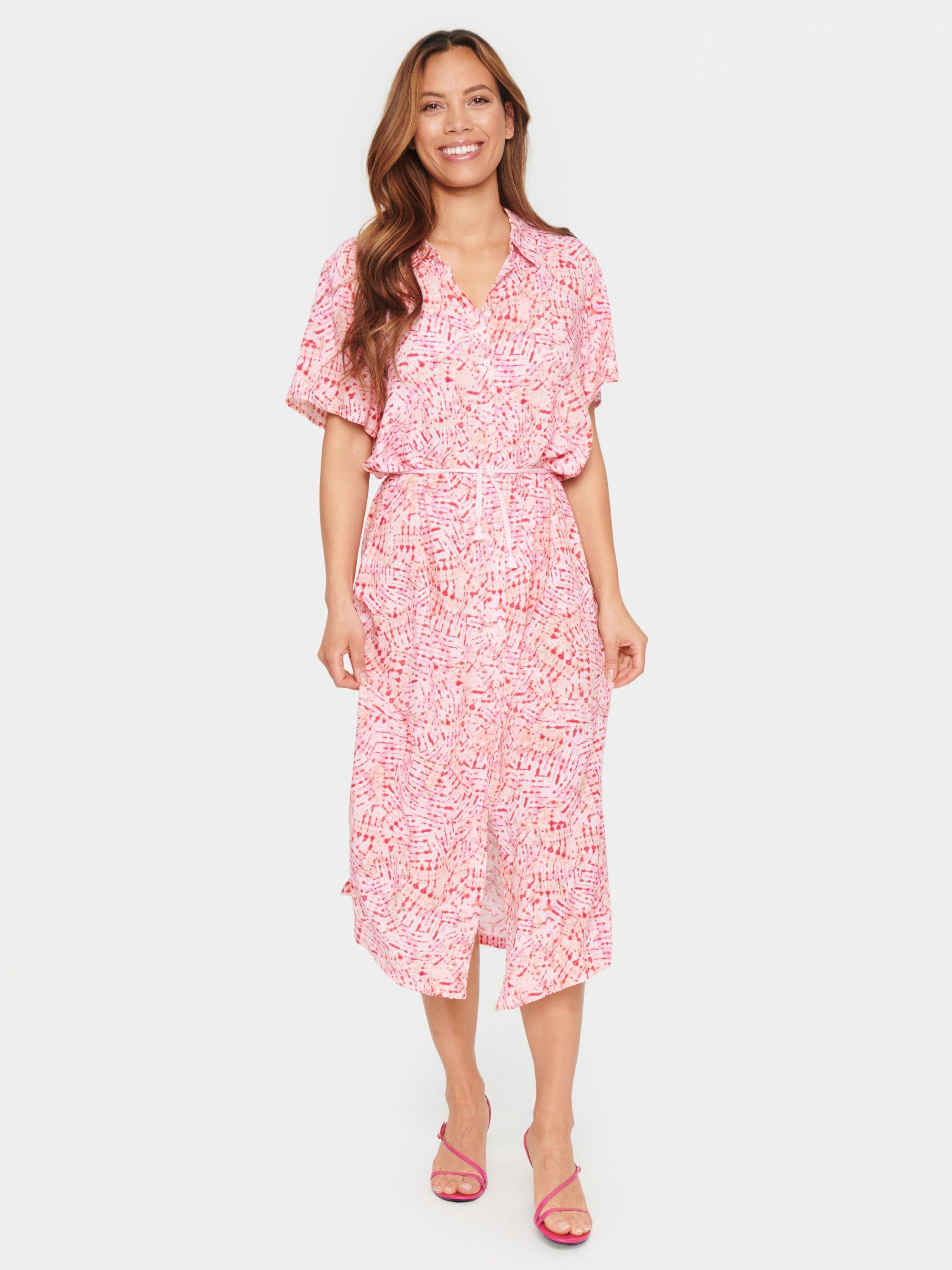 Product image 1 of 5, which shows Saint Tropez Velah Abstract Midi Dress, Pink/Multi, M
