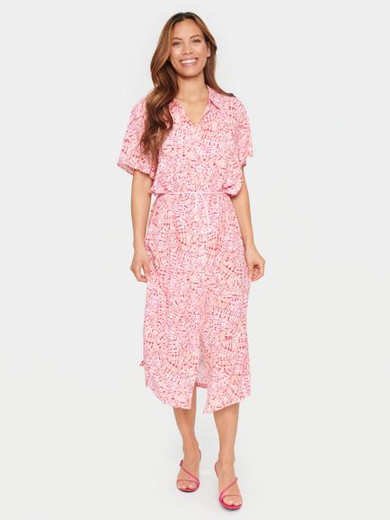 Saint Tropez Velah Abstract Midi Dress, Pink/Multi, Pink/Multi