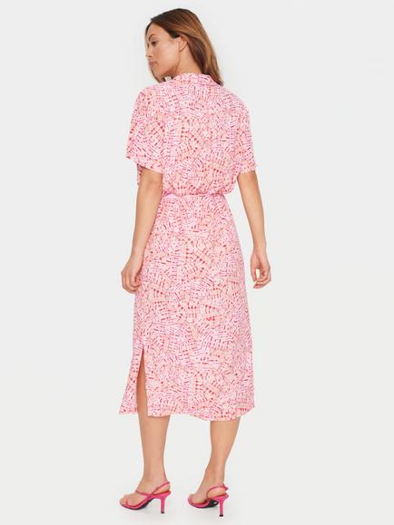 Saint Tropez Velah Abstract Midi Dress, Pink/Multi - view 2, Pink/Multi