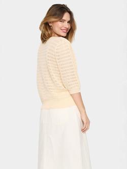 Saint Tropez Elfrida Textured Knit Jumper, Light Beige - view 2, Light Beige