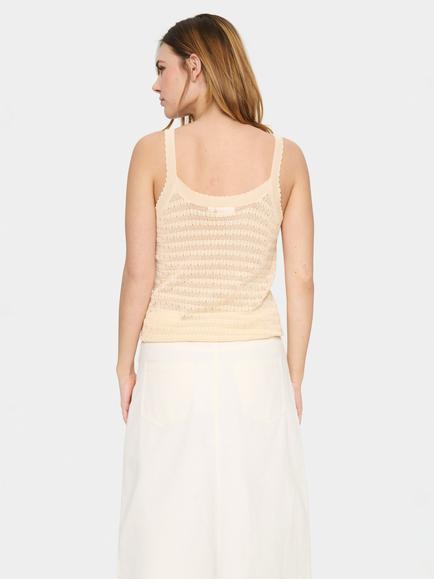 Saint Tropez Elfrida Textured Knit Vest Top, Light Beige - view 2, Light Beige
