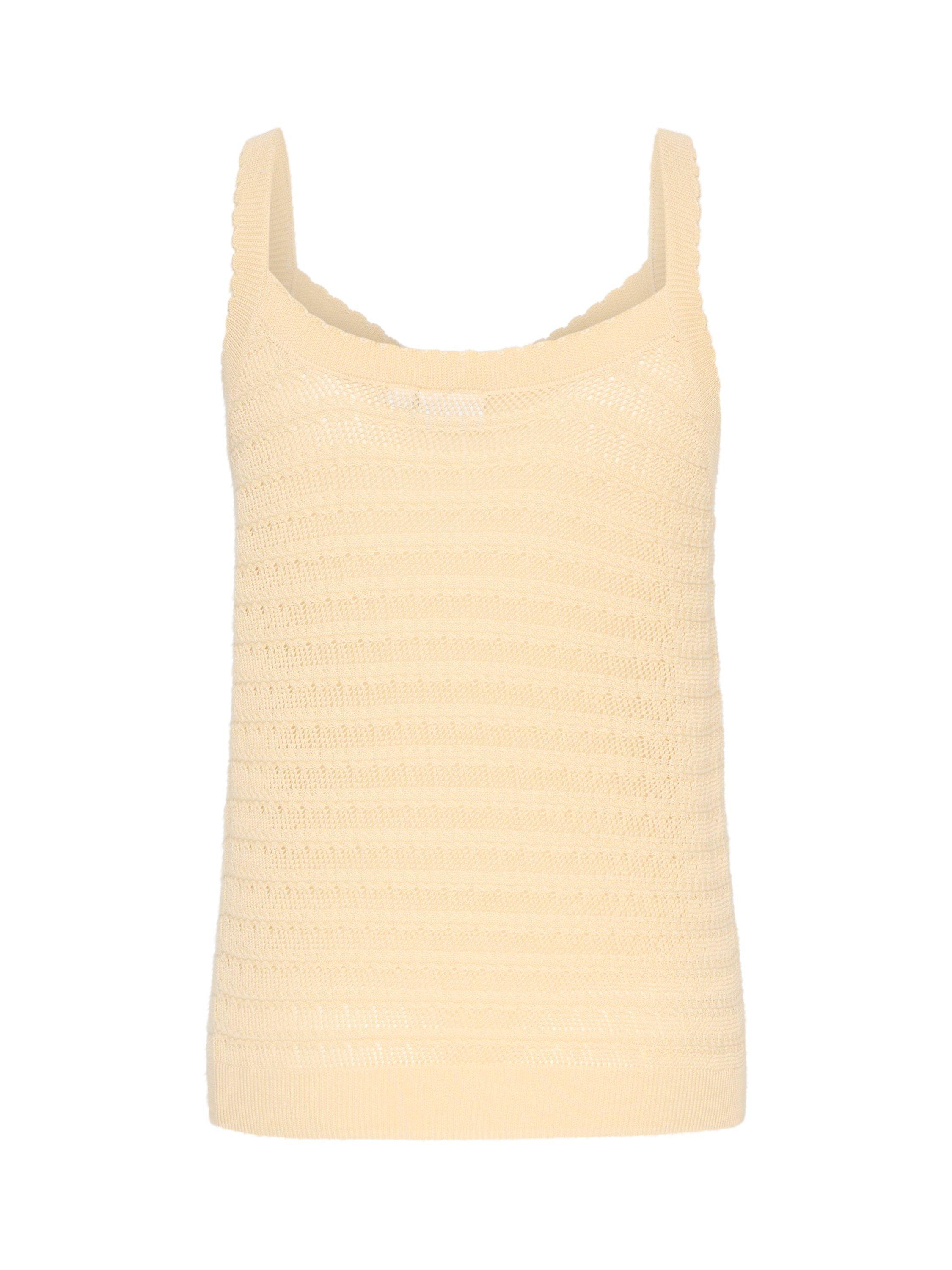 Product image 6 of 6, which shows Saint Tropez Elfrida Textured Knit Vest Top, Light Beige, XS