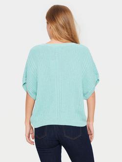 Saint Tropez DezraSZ Shimmer Jumper, Turquoise - view 2, Turquoise