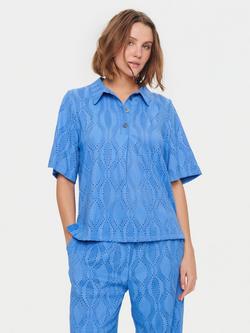 Saint Tropez Dorris Cutout Shirt, Blue, Blue