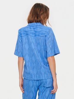 Saint Tropez Dorris Cutout Shirt, Blue - view 2, Blue