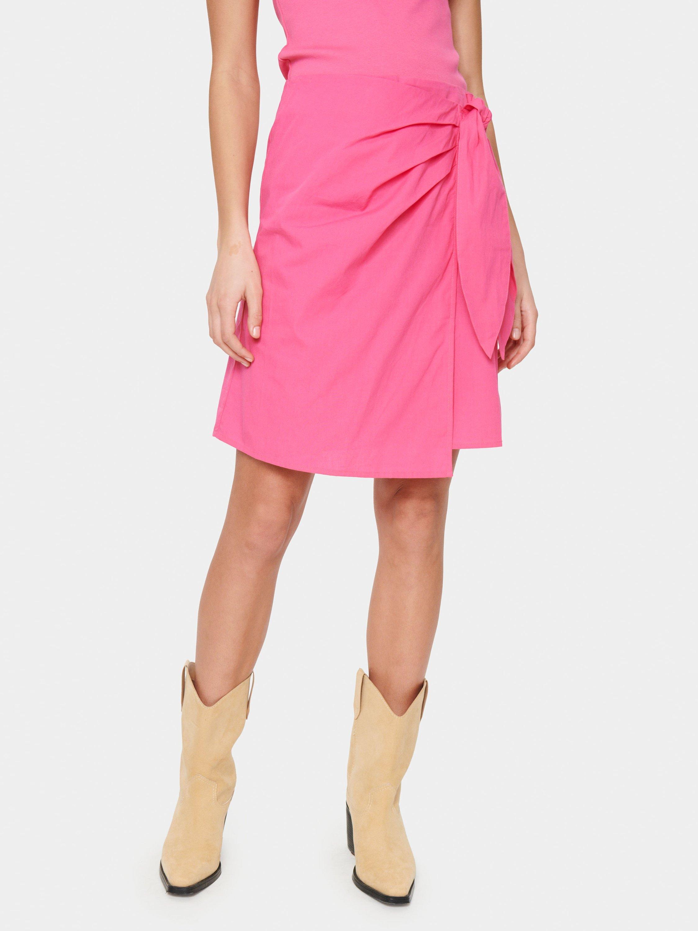 Product image 1 of 6, which shows Saint Tropez Urd Tie Side Skirt, Fandango Pink, L