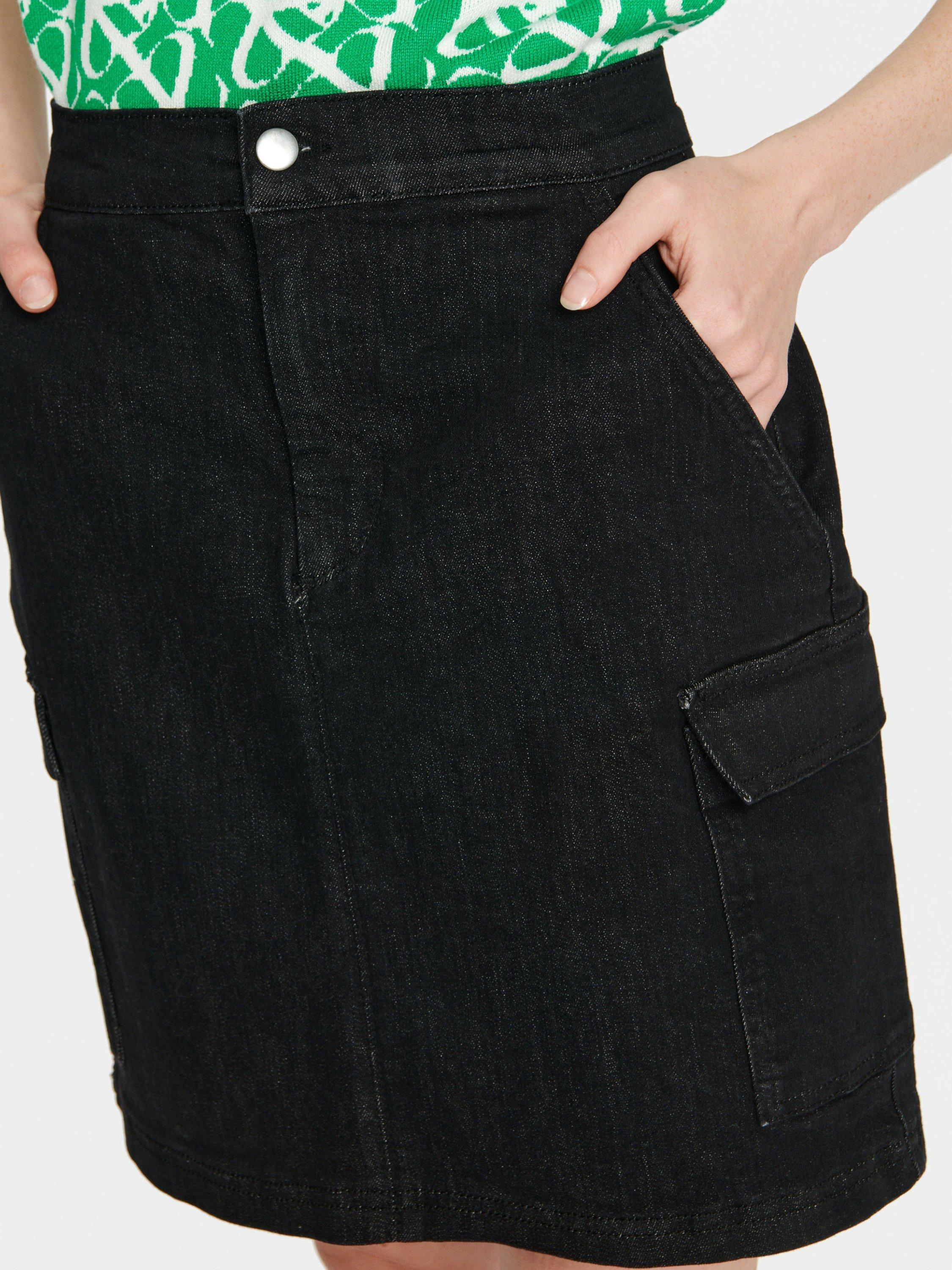 Product image 4 of 6, which shows Saint Tropez Vando Cargo Skirt, Black, S