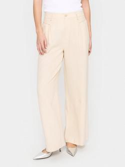 Saint Tropez Estelle Linen Blend Trousers, Fog Melange, Fog Melange