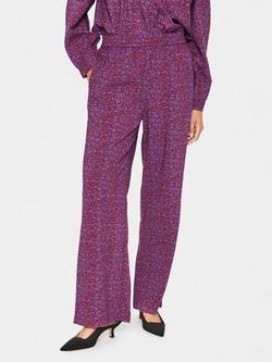 Saint Tropez Obi Print Trousers, Rhubarb, Rhubarb