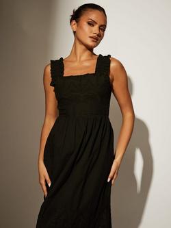 South Beach Palm Broderie Tie Back Maxi Dress - view 2, Black