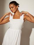 South Beach Palm Broderie Tie Back Maxi Dress, White