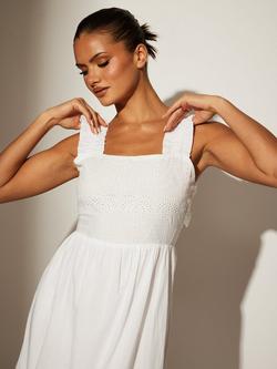 South Beach Palm Broderie Tie Back Maxi Dress - view 2, White