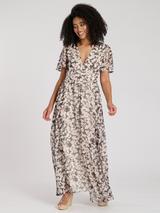 contrast stitch midi dress Moon River Tie Back Contrast Stitch Dress in Navy XS