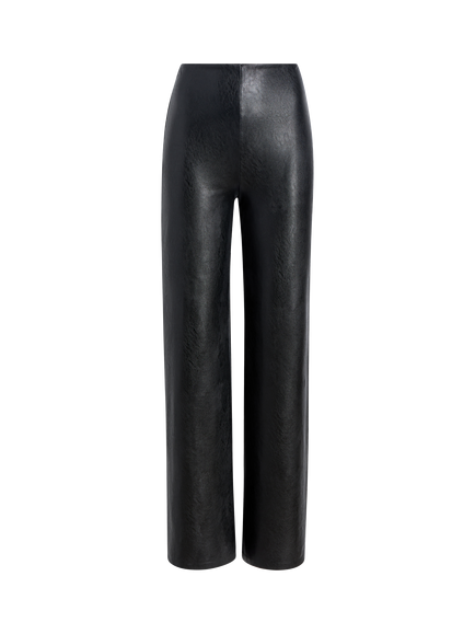 Commando Faux Leather Wide Leg Trousers, Black